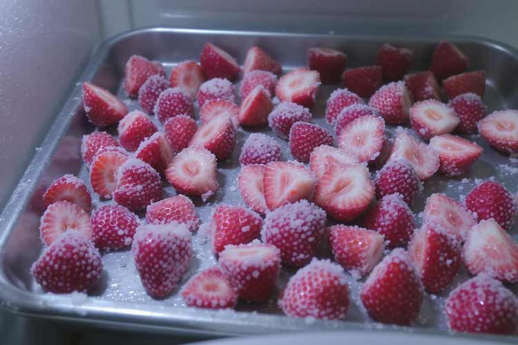 Aardbeien invriezen