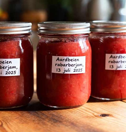 Aardbeien rabarberjam maken