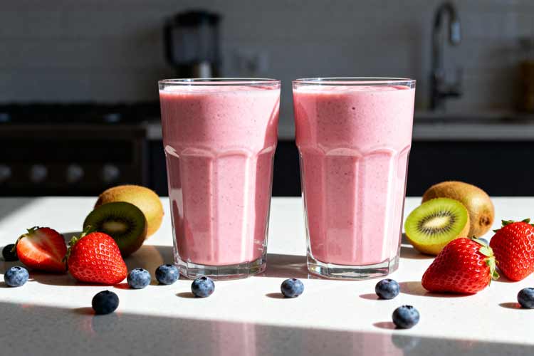 Roze smoothie maken