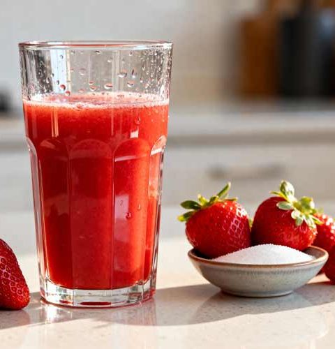 Aardbeien sap maken