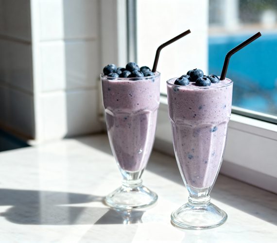 Bosbessen milkshake maken