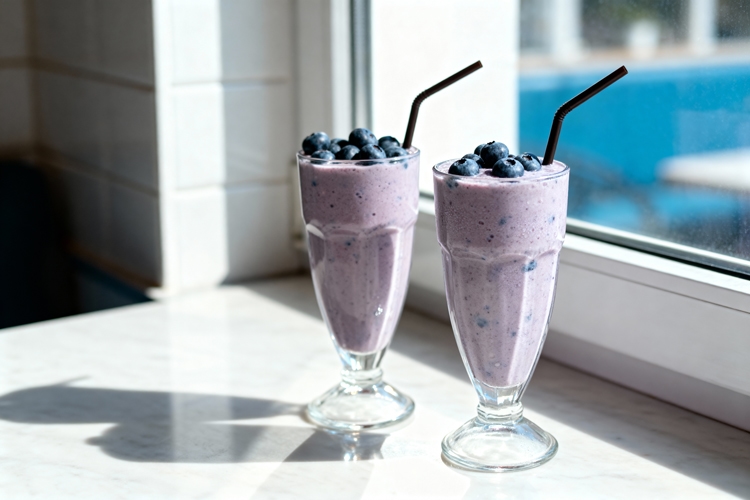 Bosbessen milkshake maken