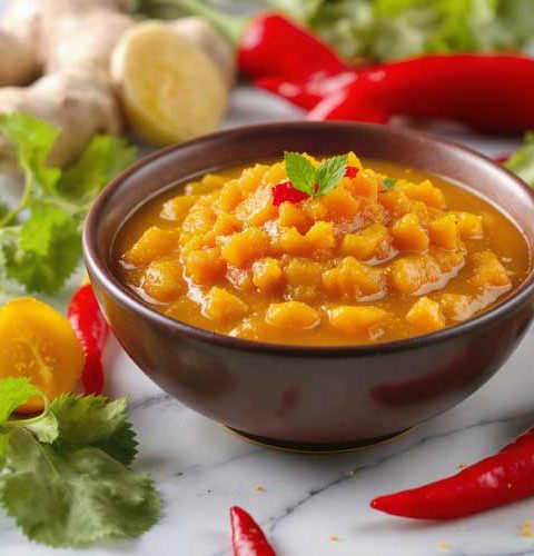 Gele tomaat chili chutney maken