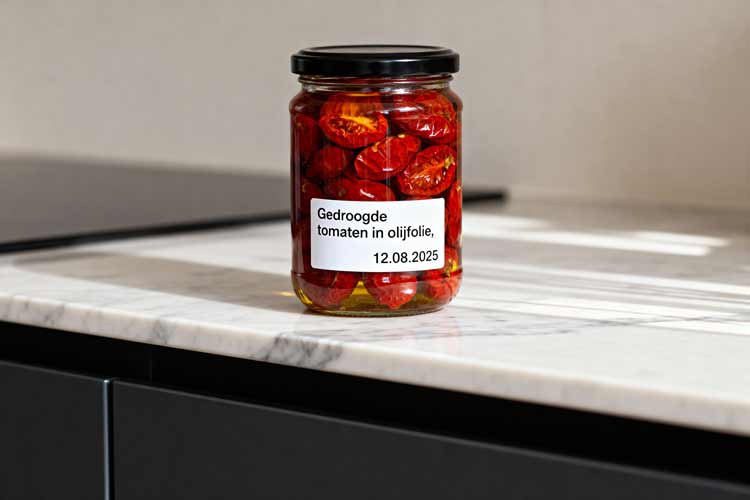 Gedroogde tomaten in olijfolie bewaren