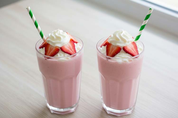 Aardbei banaan milkshake maken