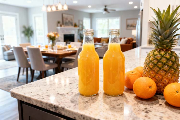 Ananas sinaasappelsap maken