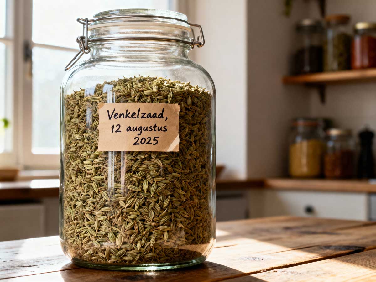 Venkelzaad drogen kun je aan de open lucht