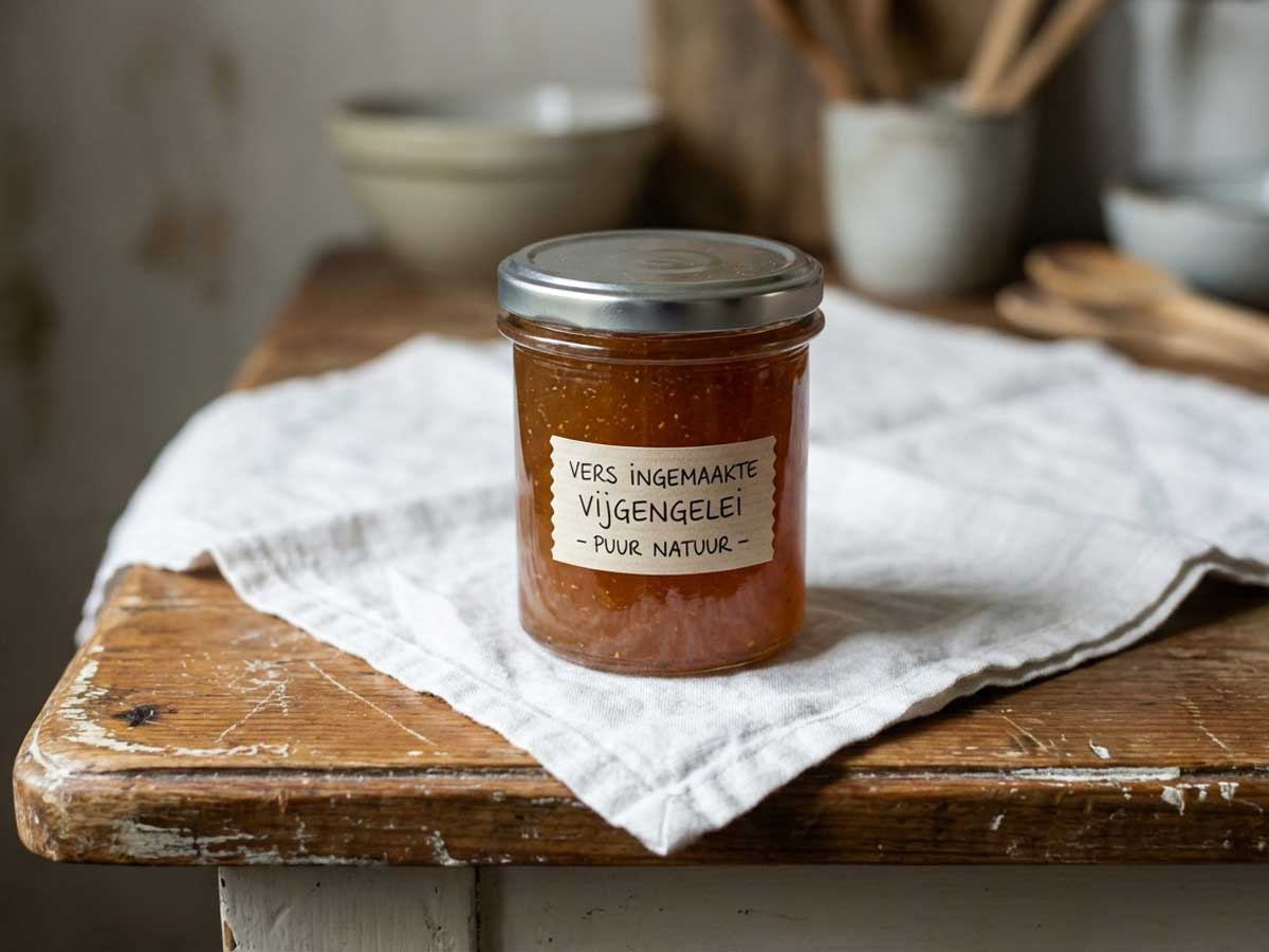 Vijgengelei maken van rijpe vijgen