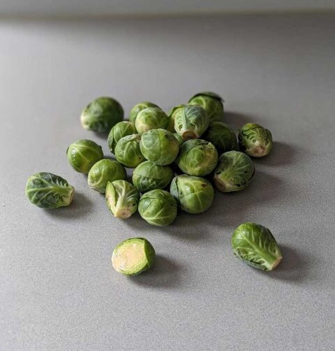 Verse spruitjes op het werkblad van de keuken.